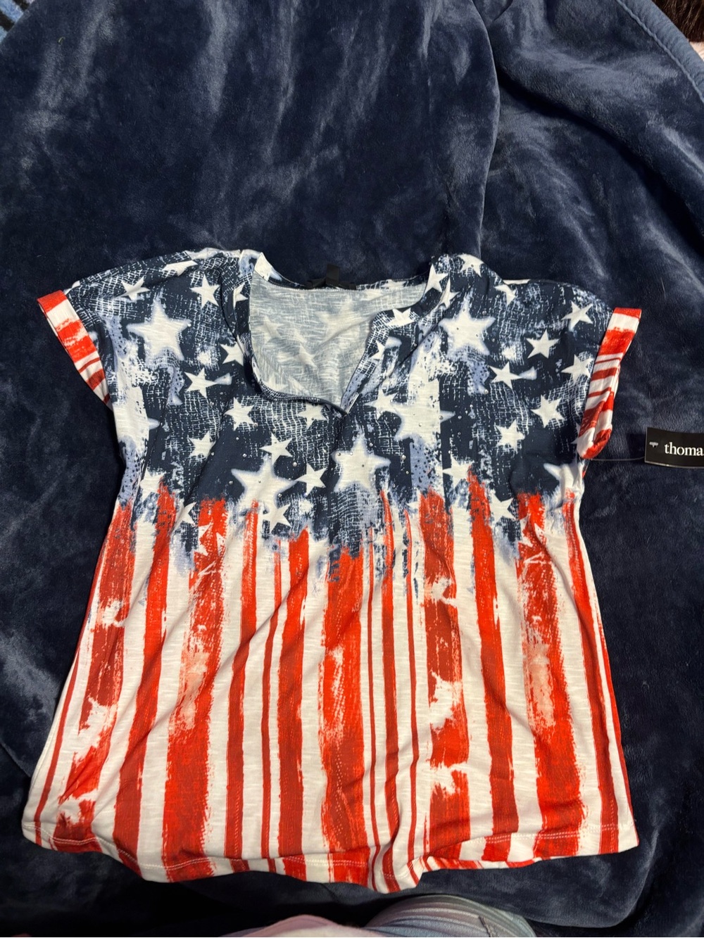 Patriotic Stars & Stripes Short Sleeve Tee - Red, White & Blue